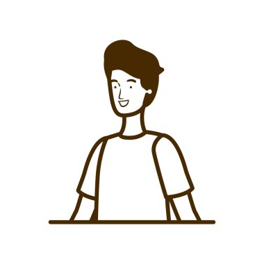 beyaz arka planda genç adamın silueti