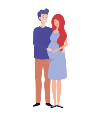 kocası ayakta hamile kadın