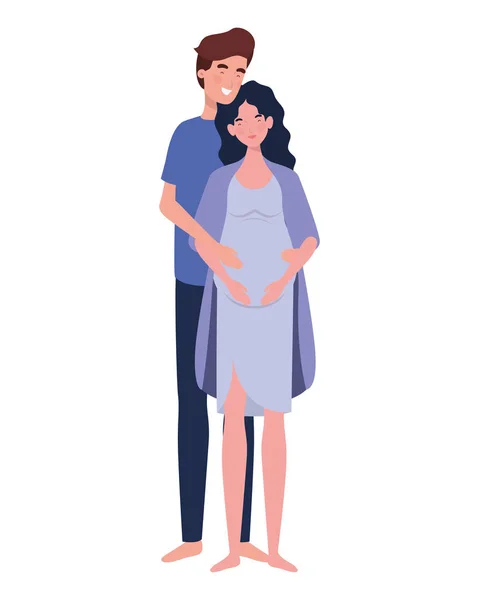 Femme enceinte avec mari debout — Image vectorielle