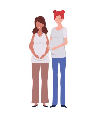 beyaz arka plan üzerinde duran güzel kadın hamile