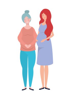 beyaz arka plan üzerinde duran güzel kadın hamile