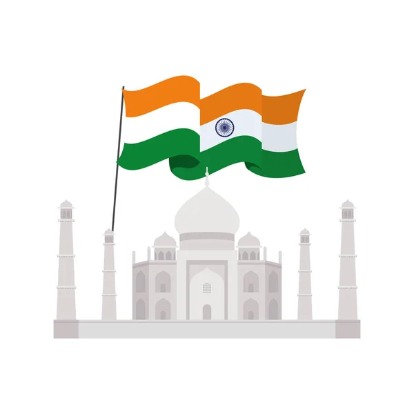 Feier des indischen Unabhängigkeitstages mit Flagge — Stockvektor