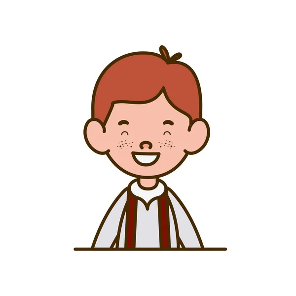 Estudiante chico sonriendo en blanco fondo — Vector de stock