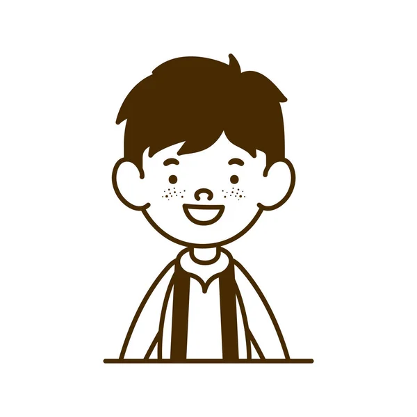 Silhueta de estudante menino sorrindo no fundo branco — Vetor de Stock