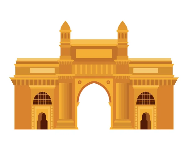 Edificação da porta de entrada do ícone isolado da Índia — Vetor de Stock