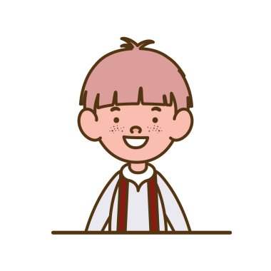 beyaz arka plan üzerinde gülümseyen öğrenci çocuk