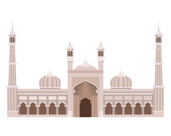 Edificatie van de islamitische moskee Jama Masjid en de Indische Onafhankelijkheidsdag — Stockvector