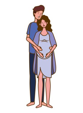 kocası ayakta hamile kadın