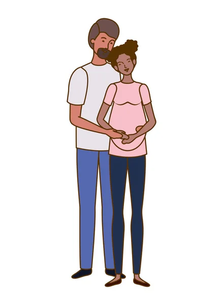 Schwangere mit Ehemann im Stehen — Stockvektor