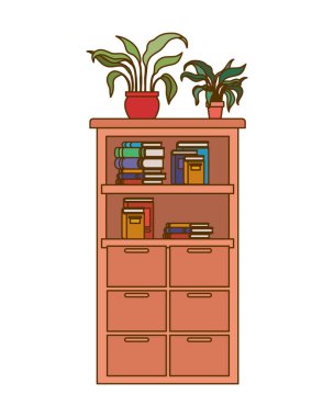 okul kitapları vektör illüstratör ile kitaplık