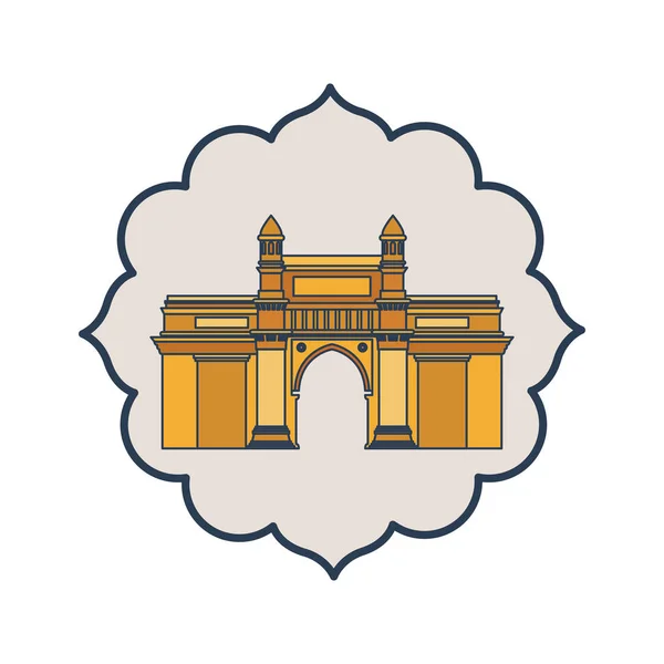 Erbauung des Gateway of India isolierte Ikone — Stockvektor