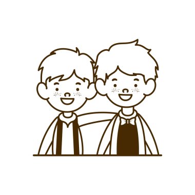 beyaz arka plan üzerinde gülümseyen öğrenci erkek silueti