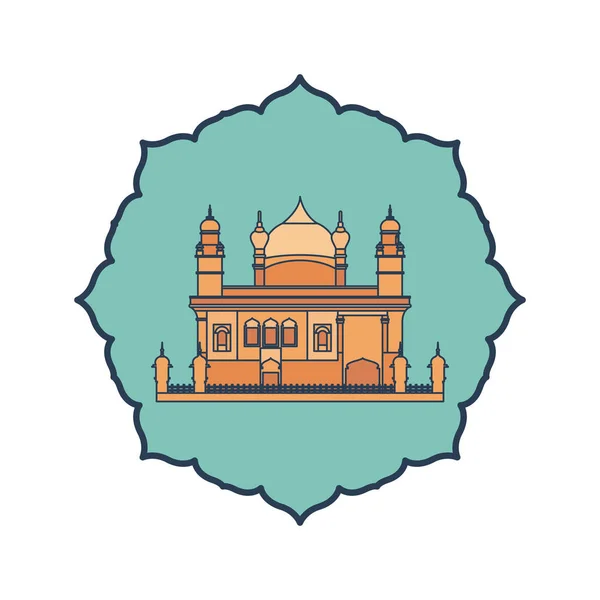 アムリトサル黄金寺院とインド独立記念日の改化 — ストックベクタ