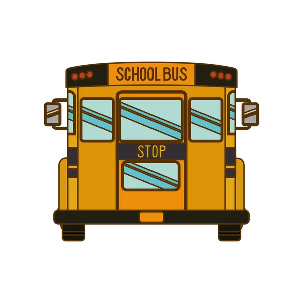 Autobús escolar color amarillo aislado icono — Vector de stock