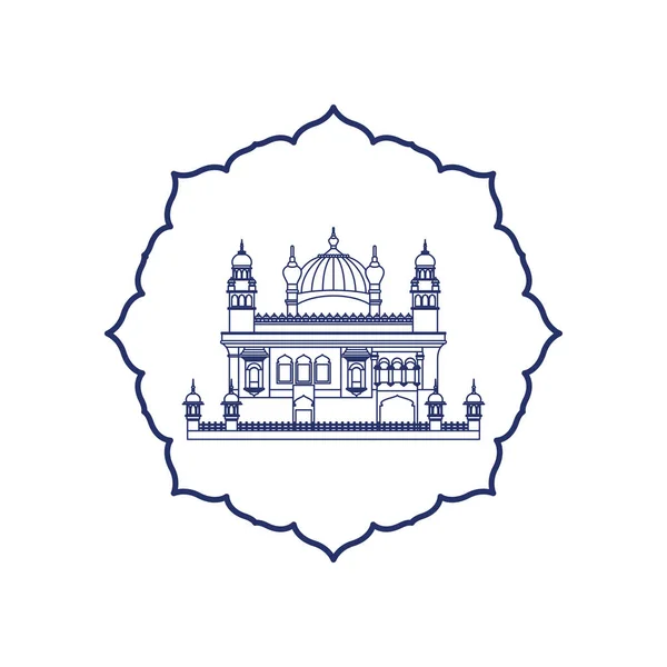 Edificação de amritsar templo dourado e dia de independência indiana —  Vetores de Stock