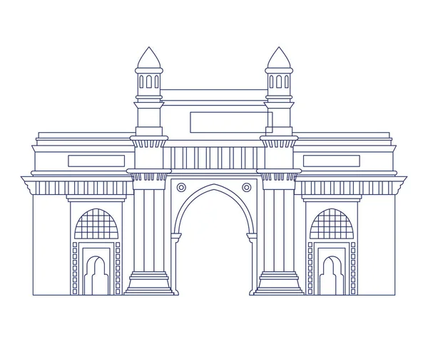 Edificatie van gateway of India geïsoleerd icoon — Stockvector