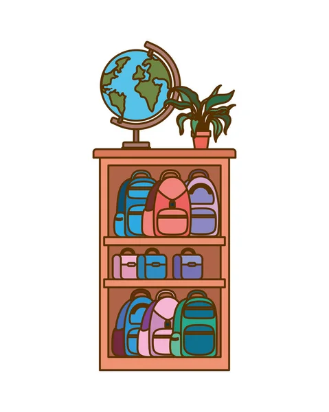 Bookshelf with school books vector illustrator — Stock Vector