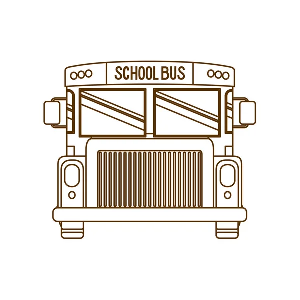 Silueta de autobús escolar icono aislado — Vector de stock