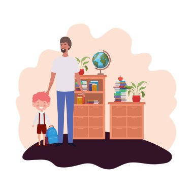 okula geri oğlu ile baba