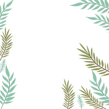 beyaz arka planda yaprak ile dal deseni