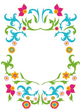 hindistan renkli çiçek çerçevesi