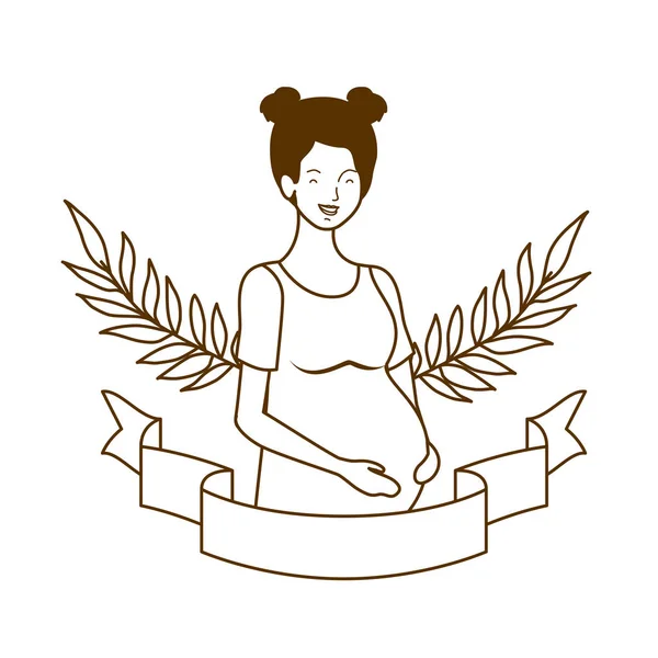 Женщина, беременная декоративной лентой — стоковый вектор