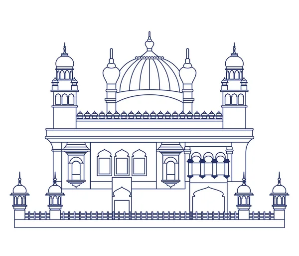 Edificación del templo de oro amritsar y el día de la independencia india — Vector de stock