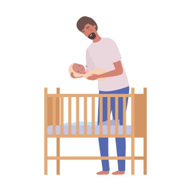 yeni doğan bebek ile genç adam