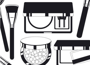 etrafında makyaj ürünleri çerçeve seti