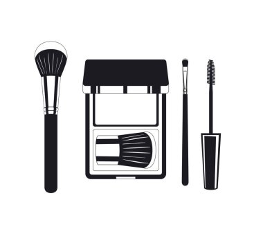 fırça ve kirpikile göz farları makyaj