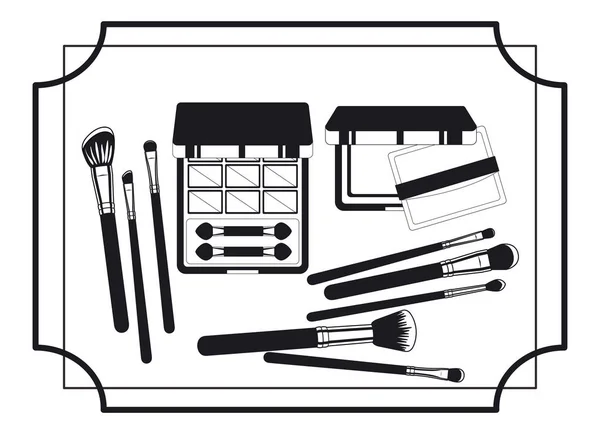 Set di make up telaio prodotti — Vettoriale Stock