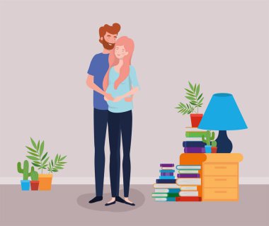 ev yer sahnesinde hamilelik çift