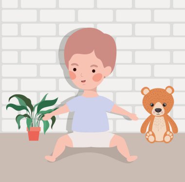 ayı teddy ile küçük bebek çocuk