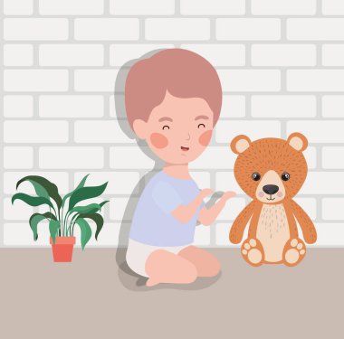 ayı teddy ile küçük bebek çocuk