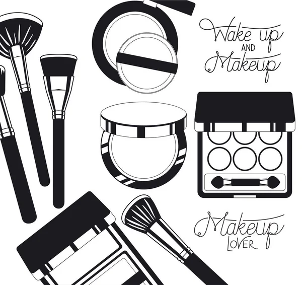 Set of make up products pattern — Stock Vector