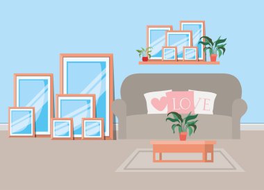 güzel oturma odası ev sahnesi