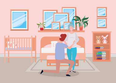 yatak odası sahnesinde hamilelik çift