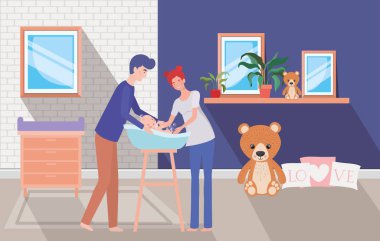 banyo ile yeni doğan bebek bakımı ebeveynler