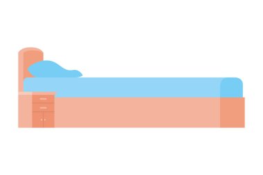 yatak izole simgesi ile oda