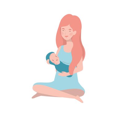 kollarında yeni doğmuş bir bebek ile kadın