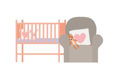 beyaz arka plan ile oturma odasında rahat kanepe