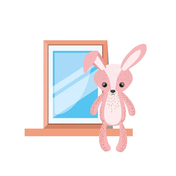 Bebek odası dekorasyonu için oyuncak tavşan — Stok Vektör