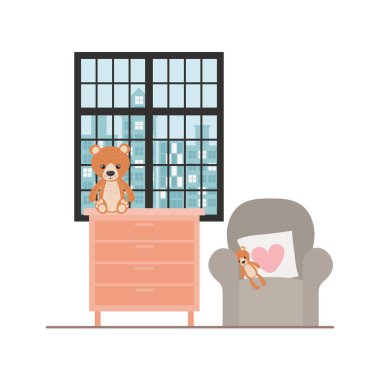 beyaz arka plan ile oturma odasında rahat kanepe