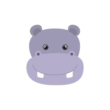 beyaz arka plan ile bebek kartı için su aygırı başkanı