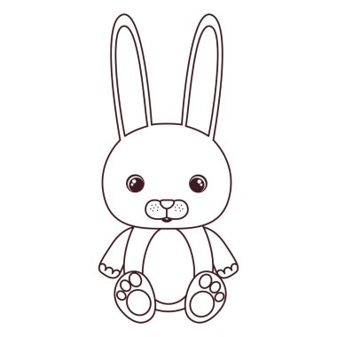 beyaz arka plan üzerinde bebek kartı için sevimli tavşan silueti