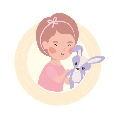 sevimli küçük çocuk güzel hayvan ile oynuyor