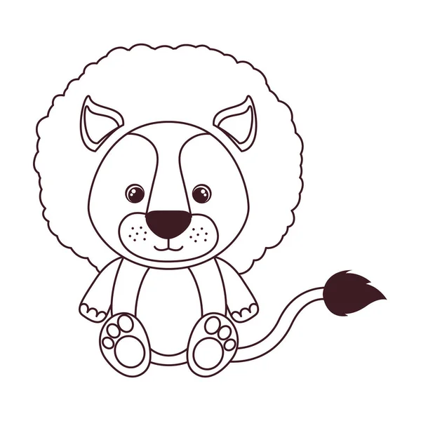 Niedliche Löwe für Baby-Karte auf weißem Hintergrund — Stockvektor