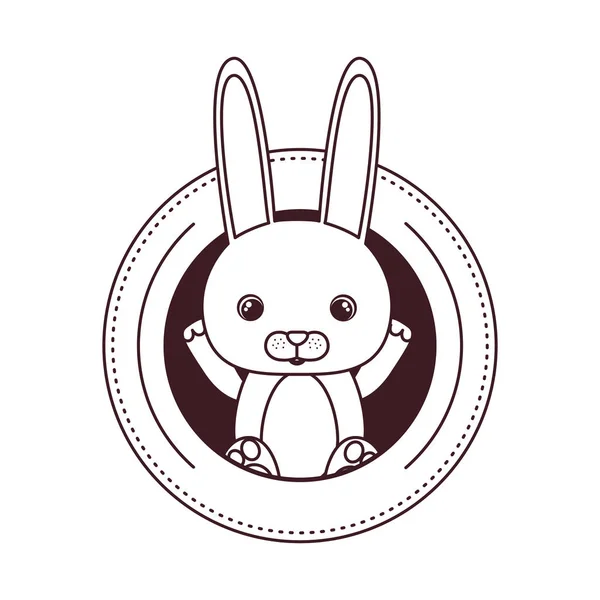 Силует милого кролика для дитячої картки на білому тлі — стоковий вектор