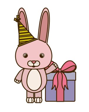 hediye kutusu ile sevimli tavşan