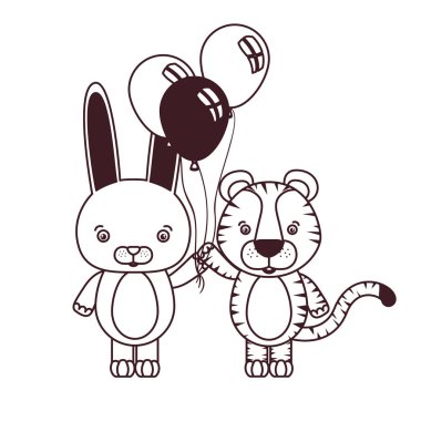 balonlar helyum ile sevimli hayvanlar